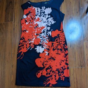 Navy Blue Floral dress Phase 7, size 12